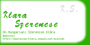klara szerencse business card