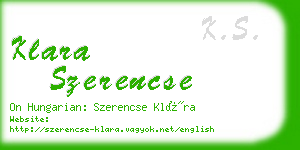 klara szerencse business card